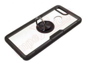 Transparent and black RING cover with black anti-fall ring for Oppo R15